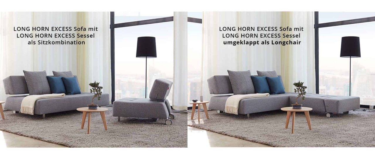 LONG HORN EXCESS Schlafsofa mit Rollen von Innovation