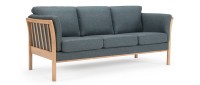 Vorschau: STOCKHOLM 3-Sitzer Designer Sofa mit Holzarmlehnen