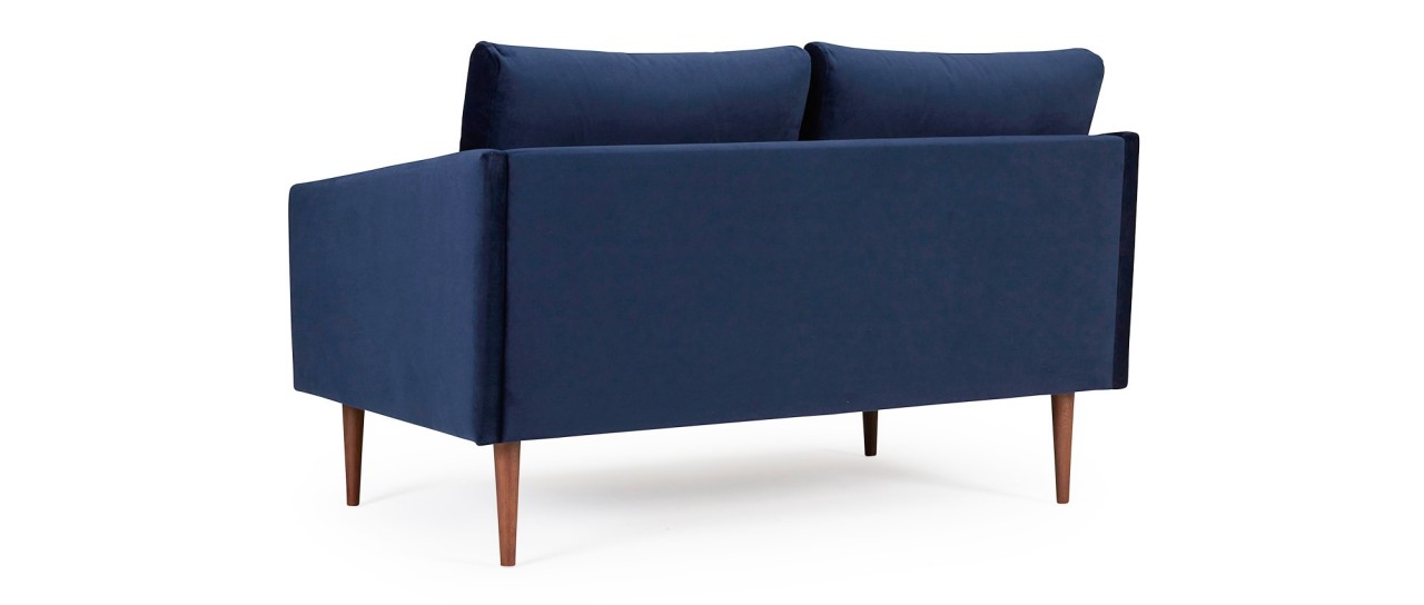 KARLSTAD 2-Sitzer Designer Sofa mit Polsterarmlehnen und versteppten Rückenkissen