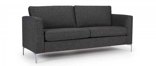 TRELLEBORG 2,5-Sitzer Designer Sofa mit Polsterarmlehnen und Metallfüßen