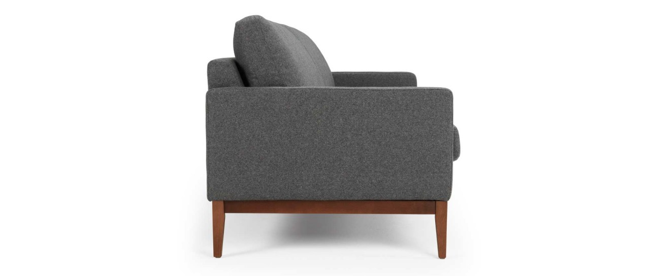 GÖTEBORG 3-Sitzer Designer Sofa mit Polsterarmlehnen und Holzfüßen