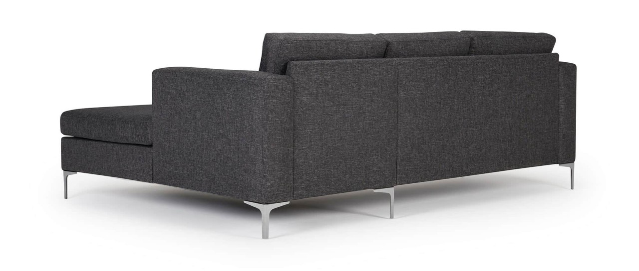 TRELLEBORG Sofa mit Longchair, Polsterarmlehnen und Metallfüßen