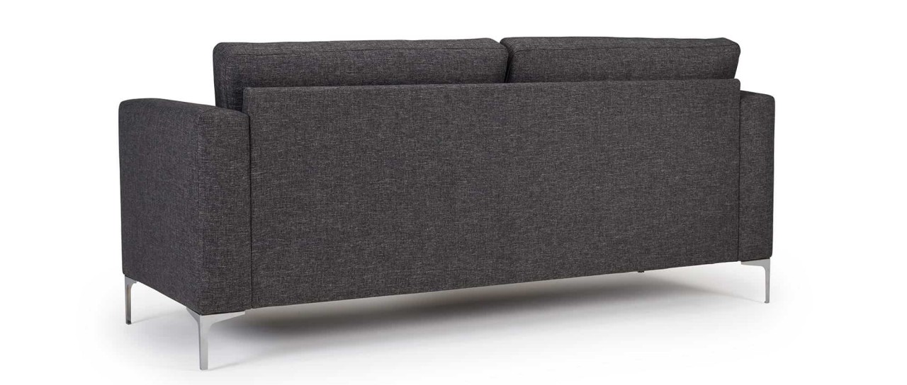 TRELLEBORG 2,5-Sitzer Designer Sofa mit Polsterarmlehnen und Metallfüßen