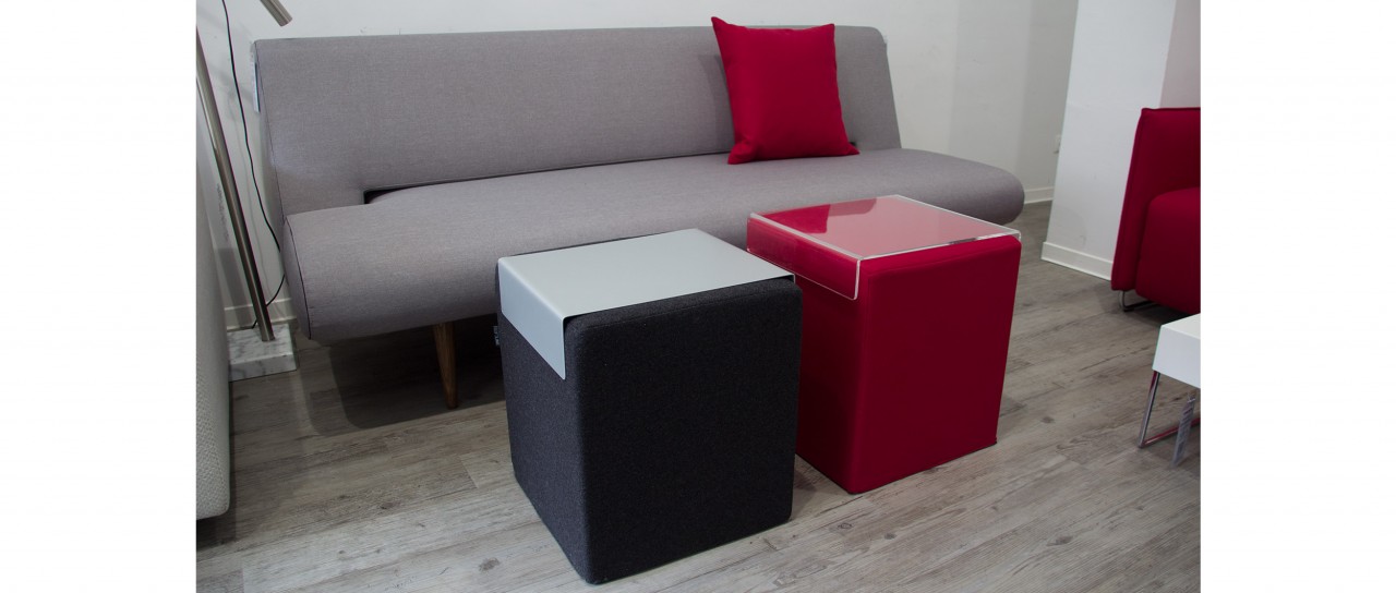 TABLETT in Alu Optik - Hocker und Sofa Auflage von Softline