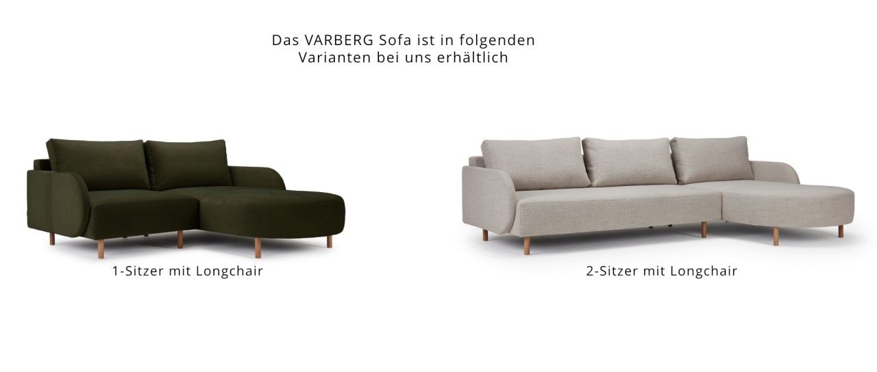 VARBERG 1-Sitzer Sofa mit Longchair als kleines Ecksofa