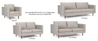 Vorschau: HALMSTAD 2-Sitzer Designer Sofa mit Polsterarmlehnen und Holzfüßen