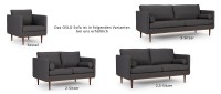 Vorschau: OSLO 2-Sitzer Designer Sofa mit Polsterarmlehnen und runden Seitenkissen