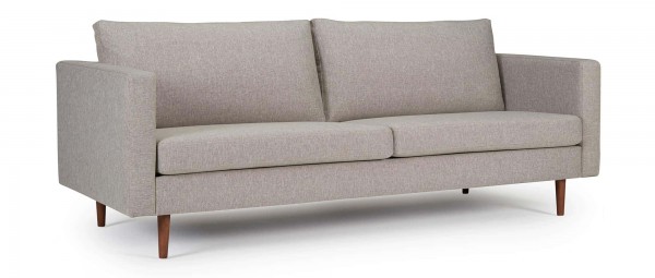 HALMSTAD 3-Sitzer Designer Sofa mit Polsterarmlehnen und Holzfüßen