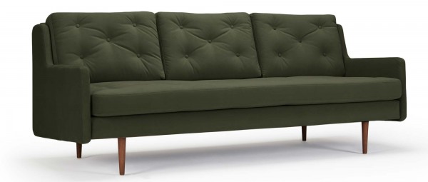 MALMÖ 3-Sitzer Designer Sofa mit Polsterarmlehnen und versteppten Rückenkissen
