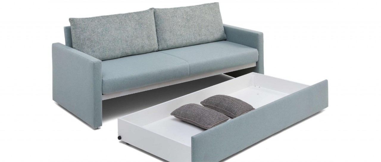 KOBLENZ DELUXE Einzelliege mit Bettkasten oder Doppelbett Schlafsofa von sofaplus