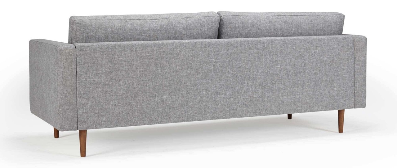 HALMSTAD 3-Sitzer Designer Sofa mit Polsterarmlehnen und Holzfüßen