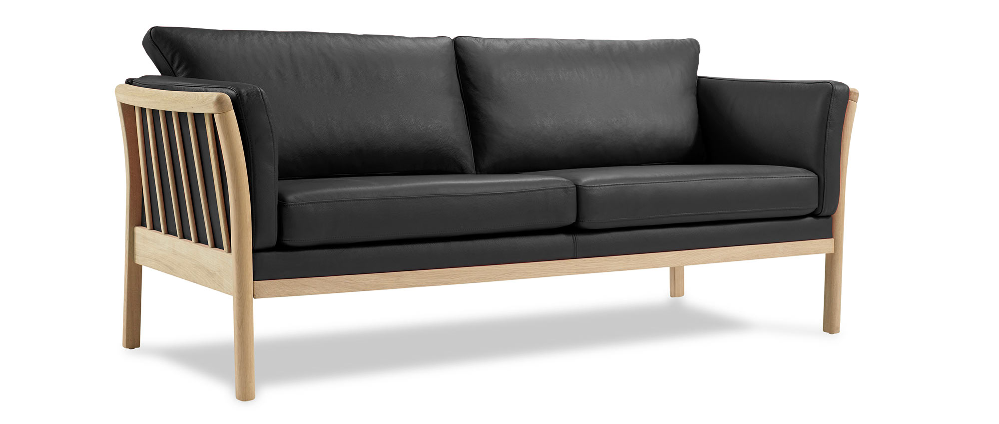 Designer Sofa AARHUS als 3Sitzer mit Holzarmlehnen mysofabed.de