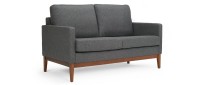 Vorschau: GÖTEBORG 2-Sitzer Designer Sofa mit Polsterarmlehnen und Holzfüßen