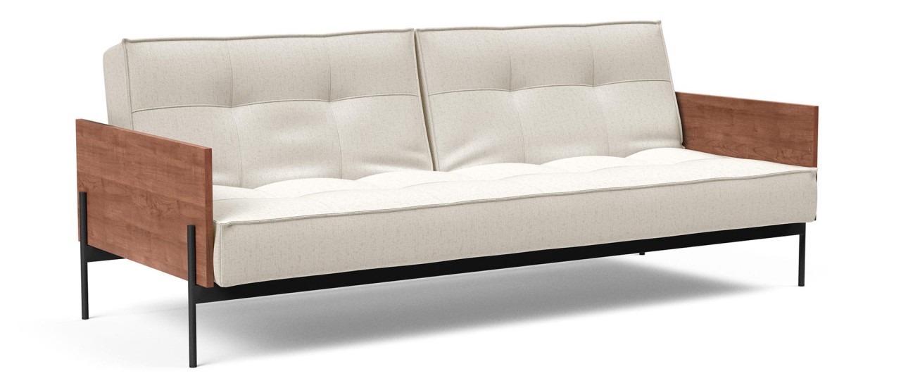 SPLITBACK Schlafsofa mit Frej und Lauge Holzarmlehnen von Innovation