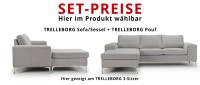 Vorschau: TRELLEBORG 2-Sitzer Designer Sofa mit Polsterarmlehnen und Metallfüßen