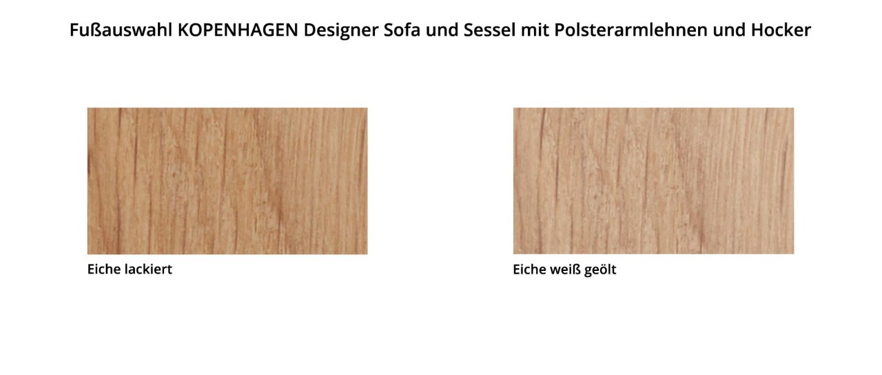 KOPENHAGEN Designer Sessel mit Polsterarmlehnen und Holzfüßen