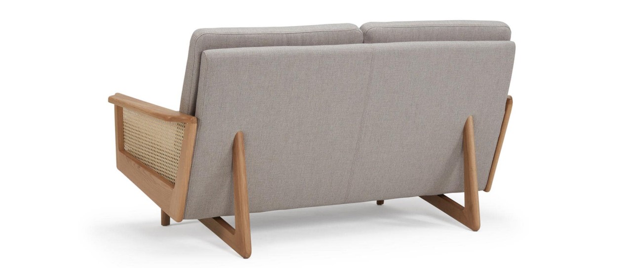 Designer Sofa KOPENHAGEN OAK als 2Sitzer mit Holzarmlehnen mysofabed.de
