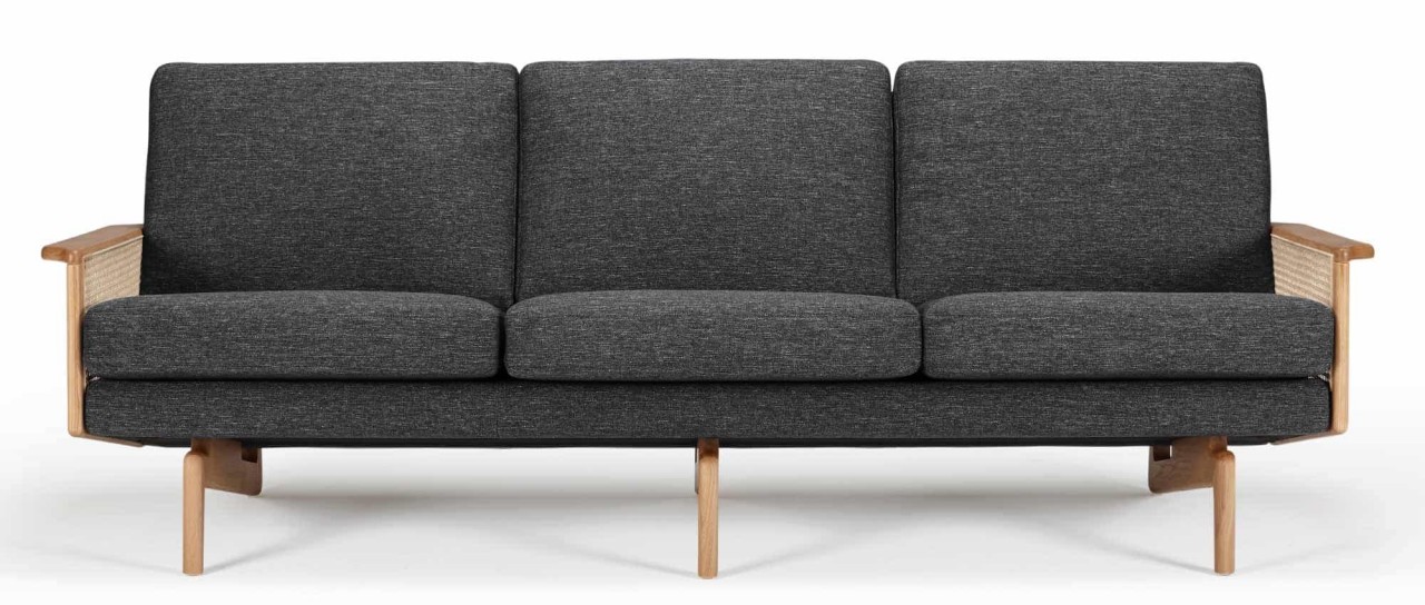 KOPENHAGEN OAK 3-Sitzer Designer Sofa mit Armlehnen aus Eichenholz