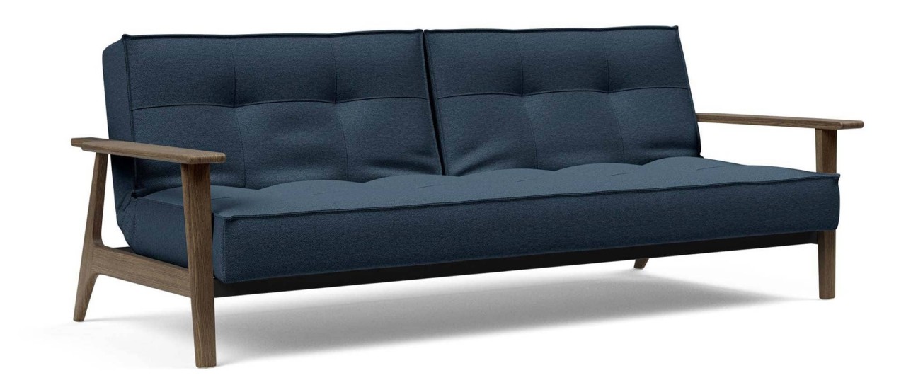 Innovation Schlafsofa SPLITBACK mit Frej und Lauge Holzarmlehnen