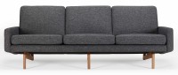 Vorschau: KOPENHAGEN 3-Sitzer Designer Sofa mit Polsterarmlehnen und Holzfüßen