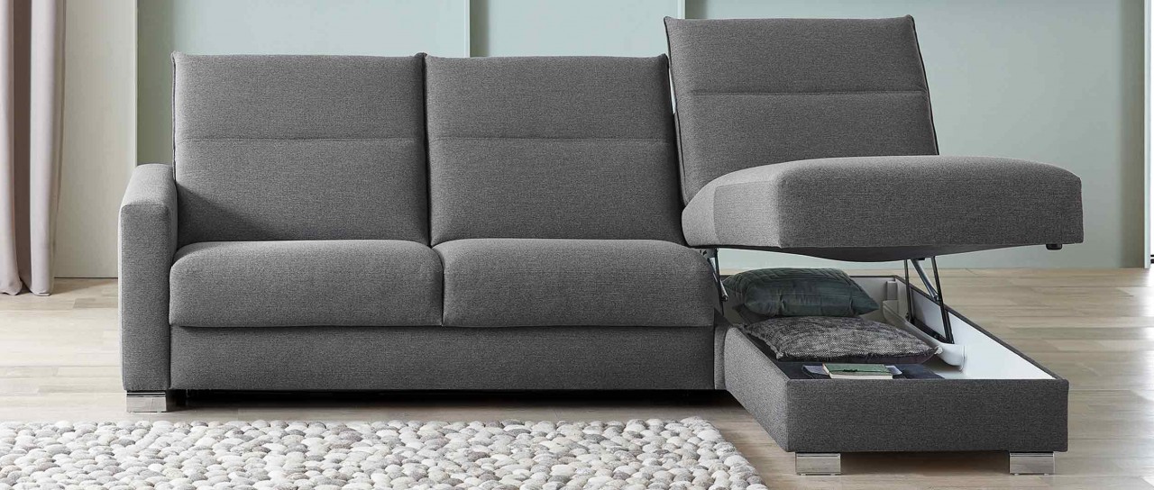 GENF DELUXE Eckschlafsofa mit extra langer Matratze von sofaplus