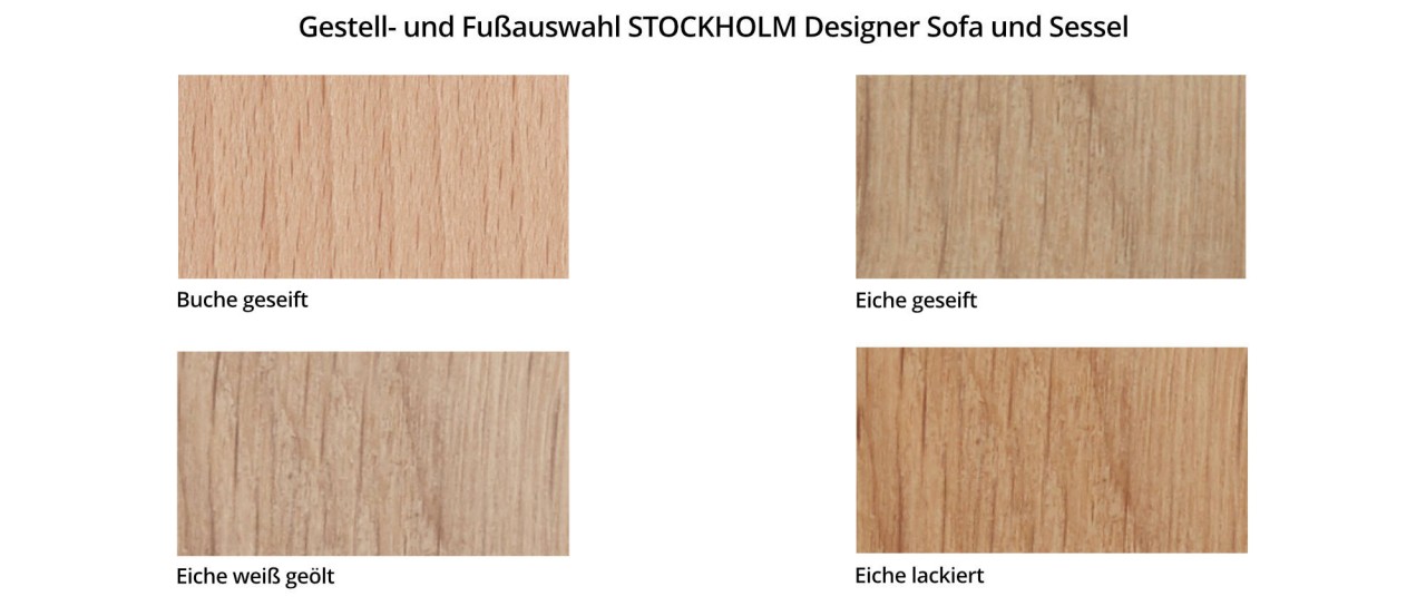 STOCKHOLM Designer Sessel mit Holzarmlehnen