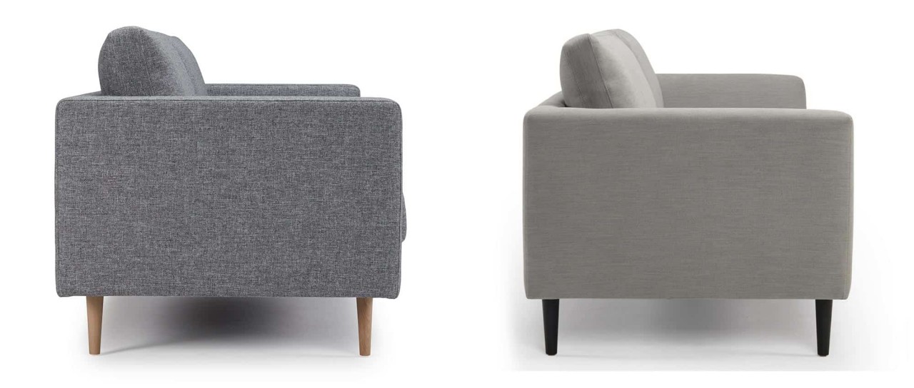 TRONDHEIM 3-Sitzer Designer Sofa mit Holz- oder Metallfüßen