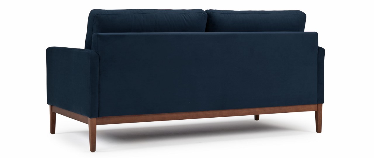 GÖTEBORG 2,5-Sitzer Designer Sofa mit Polsterarmlehnen und Holzfüßen