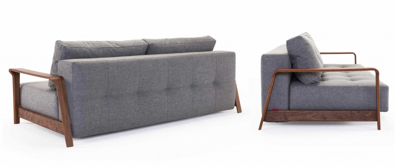 RAN DELUXE Schlafsofa mit Walnuss-Armlehnen von Innovation