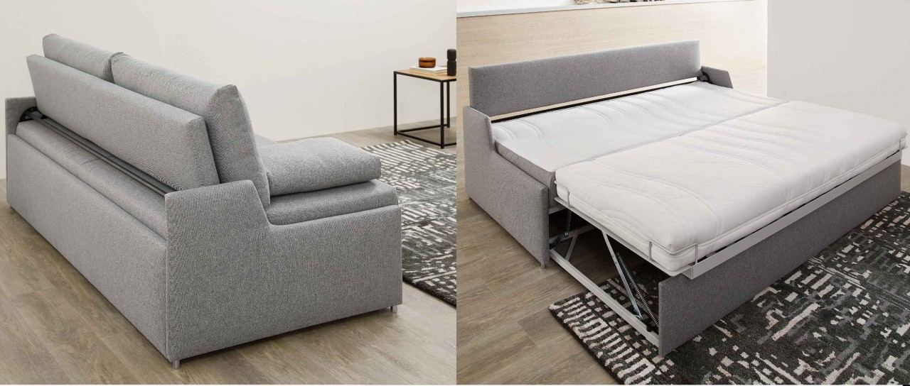 KOBLENZ DELUXE Einzelliege mit Bettkasten oder Doppelbett Schlafsofa von sofaplus