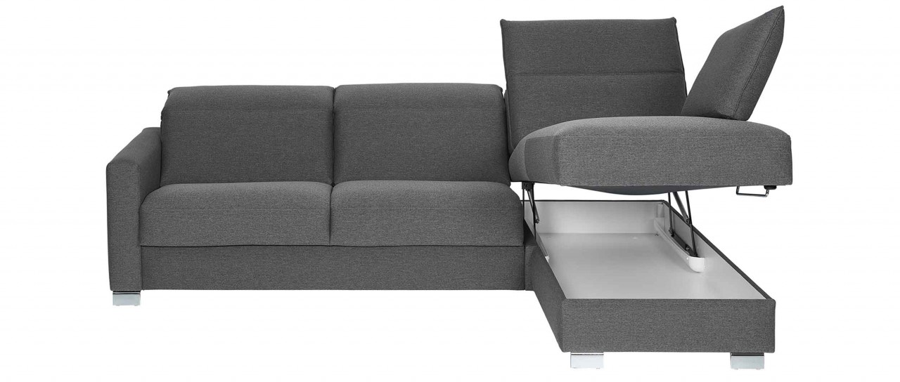 GENF DELUXE Eckschlafsofa mit extra langer Matratze von sofaplus