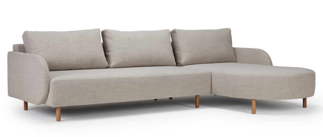 VARBERG 2-Sitzer L-Sofa mit Longchair und Polsterarmlehnen