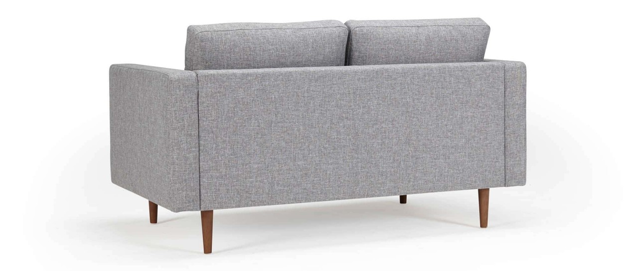 HALMSTAD 2-Sitzer Designer Sofa mit Polsterarmlehnen und Holzfüßen