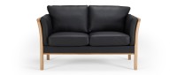 Vorschau: STOCKHOLM 2-Sitzer Designer Sofa mit Holzarmlehnen