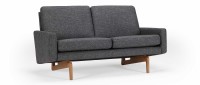 Vorschau: KOPENHAGEN 2-Sitzer Designer Sofa mit Polsterarmlehnen und Holzfüßen