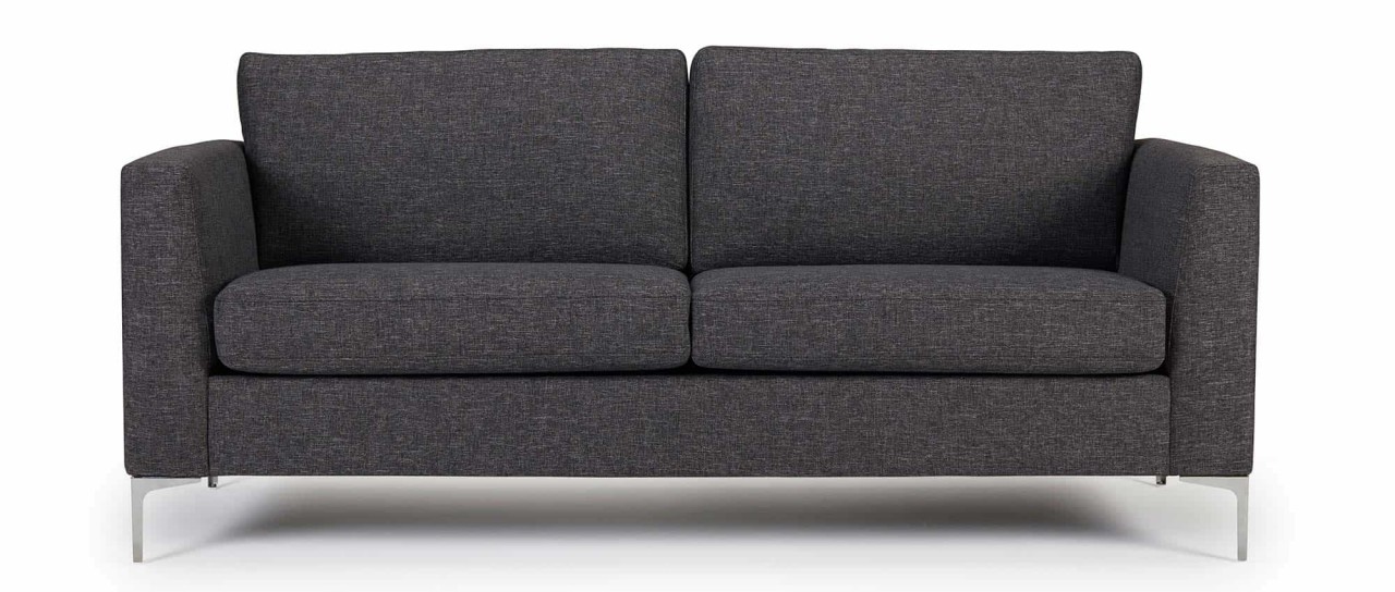 TRELLEBORG 2,5-Sitzer Designer Sofa mit Polsterarmlehnen und Metallfüßen