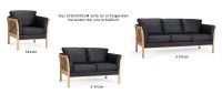 Vorschau: STOCKHOLM 2-Sitzer Designer Sofa mit Holzarmlehnen