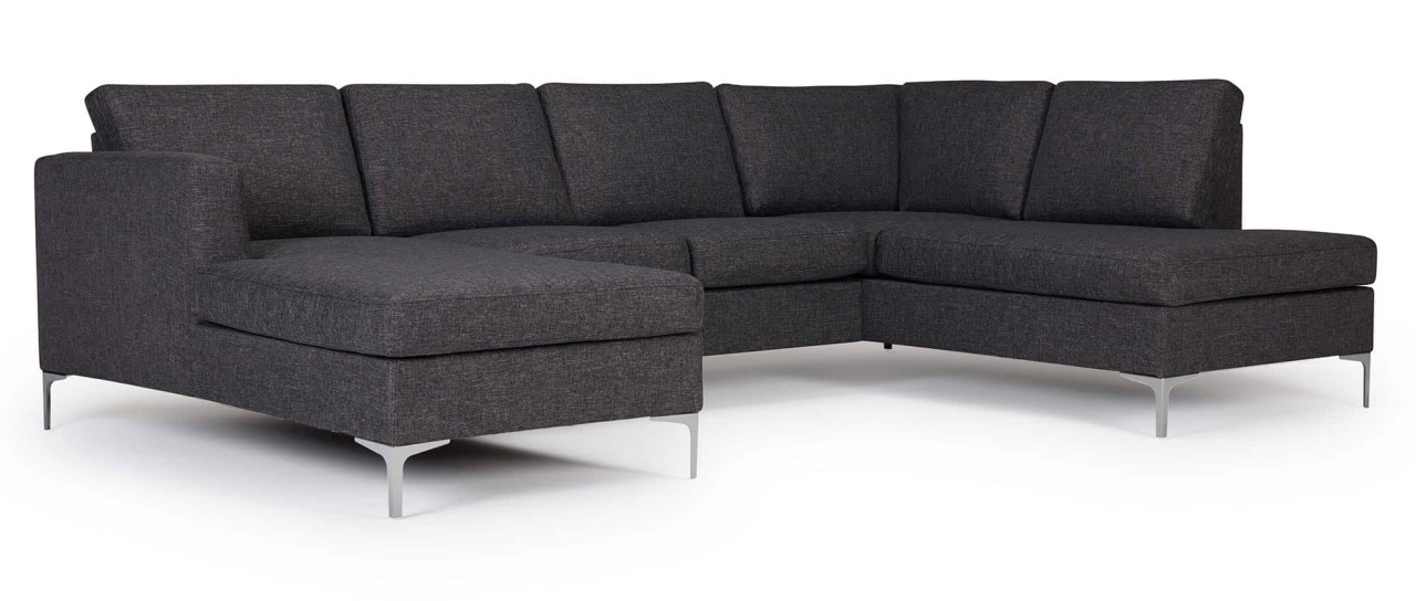 TRELLEBORG Sofa mit U-Form, Polsterarmlehnen und Metallfüßen