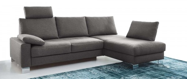 BERLIN DELUXE Eckschlafsofa mit Bettkasten und Longchair von sofaplus