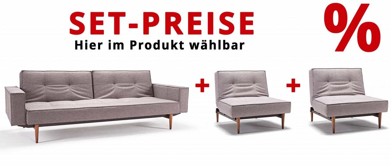 Schlafsofa SPLITBACK mit Armlehnen von Innovation