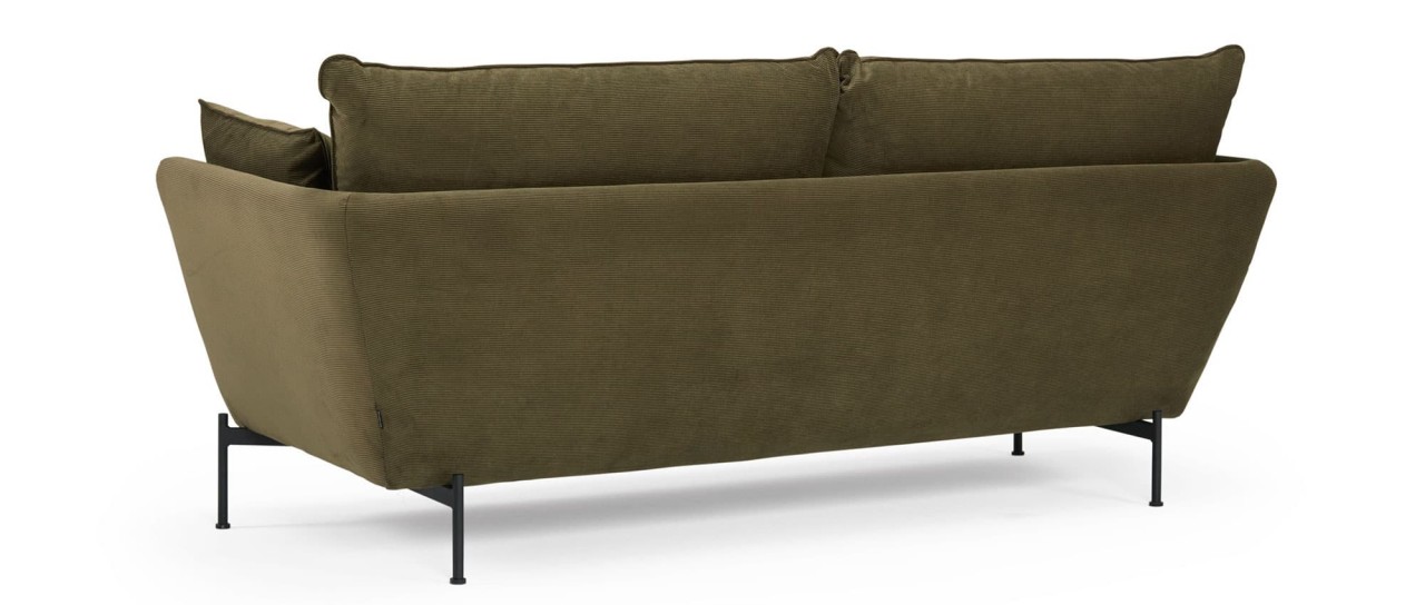 FALUN 2-Sitzer Designer Sofa mit Polsterarmlehnen und Metall- oder Holzfüßen