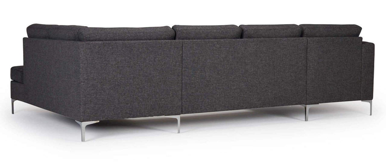 TRELLEBORG Sofa mit U-Form, Polsterarmlehnen und Metallfüßen