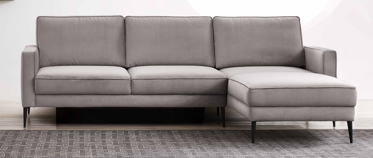 ZÜRICH DELUXE Eckschlafsofa mit Bettkasten und Longchair von sofaplus