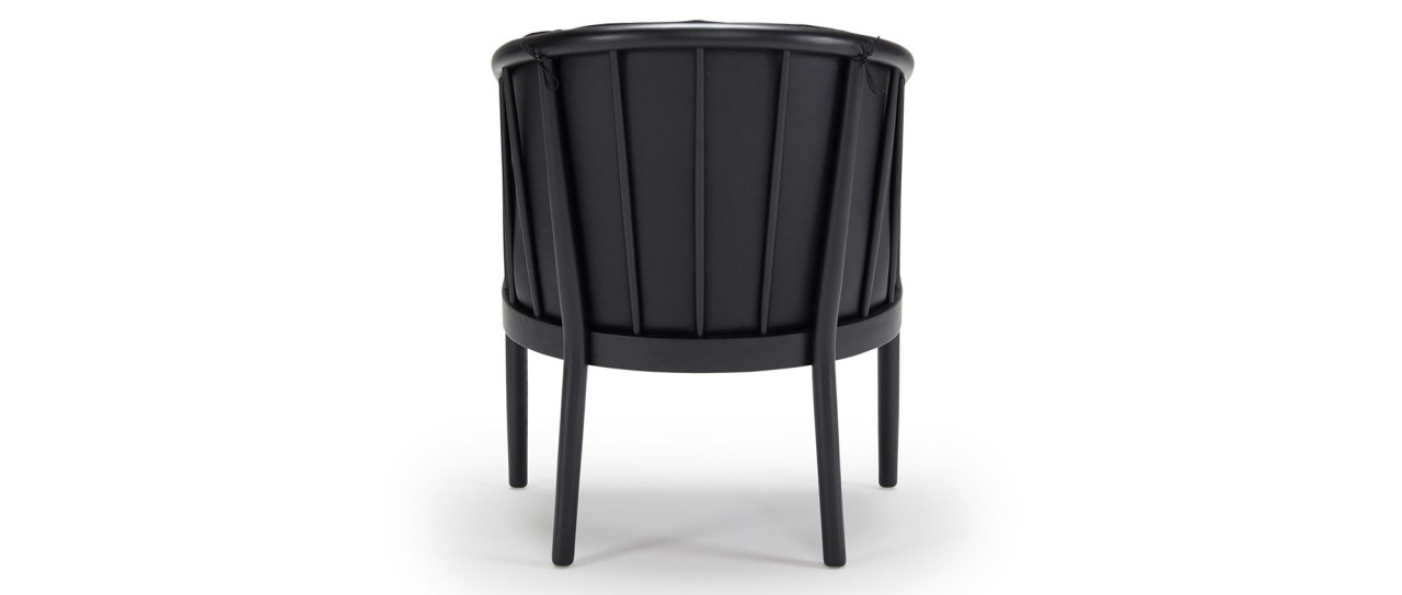 ESBERG Designer Stuhl mit Holzarmlehnen und Sitzpolsterung