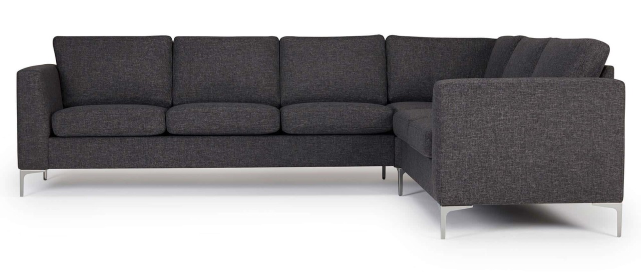 TRELLEBORG Ecksofa mit Polsterarmlehnen und Metallfüßen