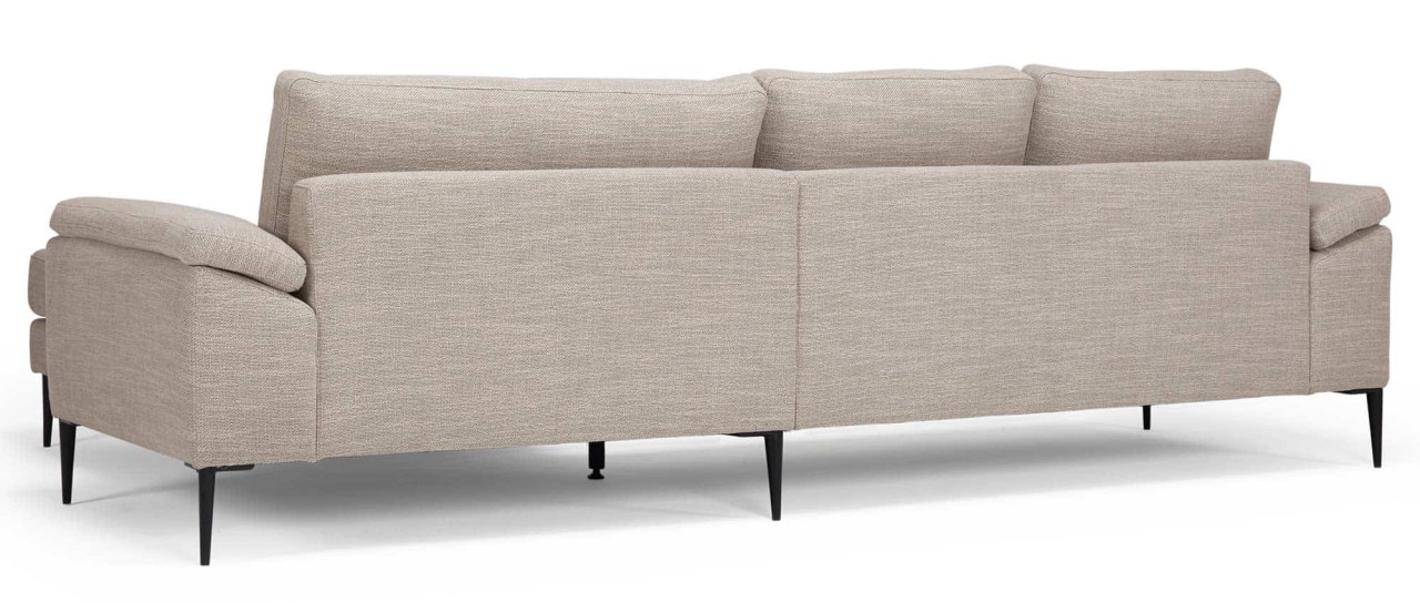 TRONDHEIM Designer Ecksofa mit Longchair, Holz- oder Metallfüßen in verschiedenen Größen