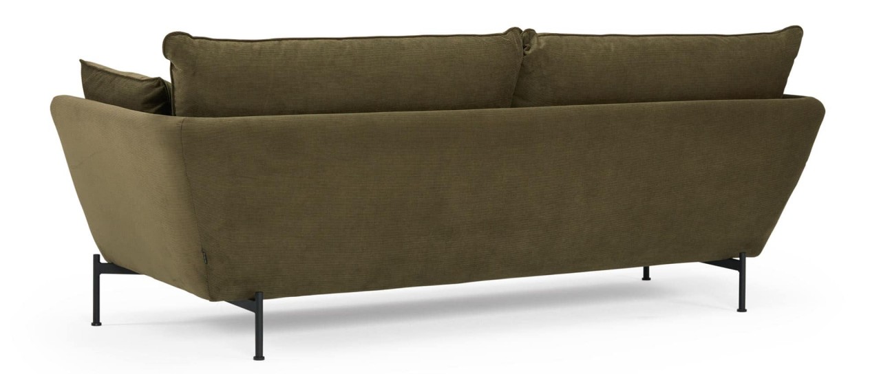 FALUN 3-Sitzer Designer Sofa mit Polsterarmlehnen und Metall- oder Holzfüßen