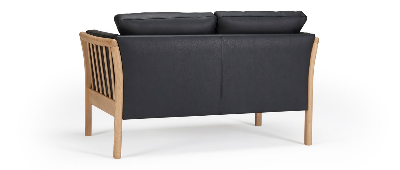 STOCKHOLM 2-Sitzer Designer Sofa mit Holzarmlehnen