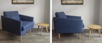 Vorschau: KARLSTAD Designer Sessel mit Polsterarmlehnen und versteppten Rückenkissen