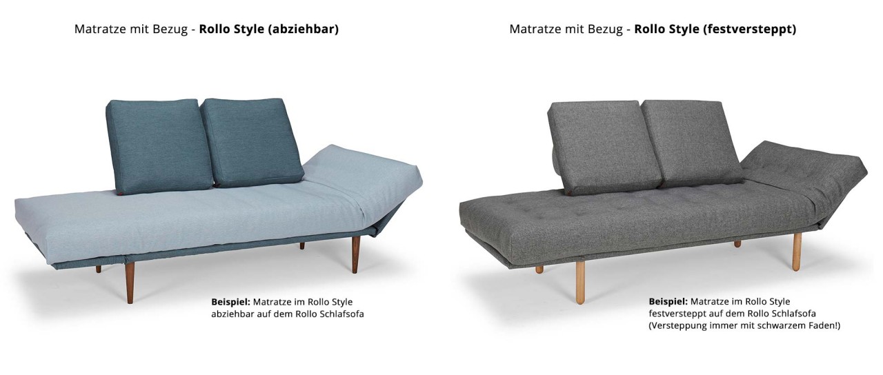 Matratze von Innovation ca. 80x200 cm für ROLLO Schlafsofa - mit Extra Bezug